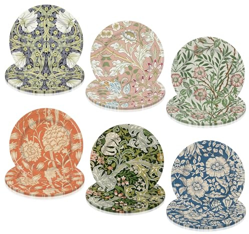 60Pcs Vintage Wildfloral Paper Plates Colorful Wildflower Disposable Plates 9 Inch Floral Decorative Dinner Plate for Party Tableware Supplies Table Decor, 6 Designs