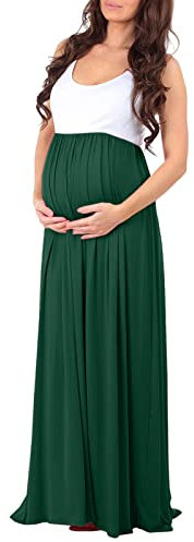 Vuncio Robe Shooting Photo Grossesse Dentelle Robes Enceinte Femme Chic Et élégant Grande Taille a la Mode Robe Maternité Fête Cérémonie Confortable Casual Vacances Pas Cher Long Dress (Green, S)