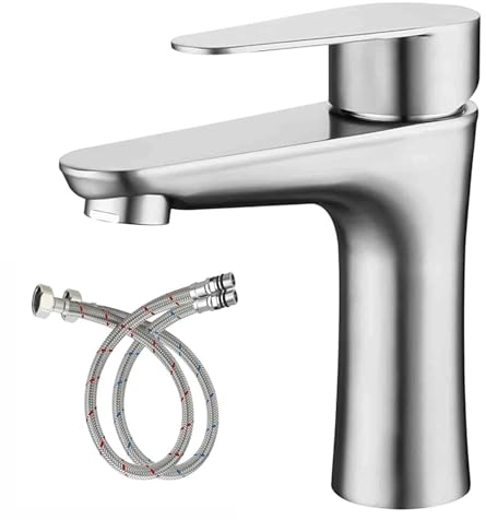 Robinet Salle de Bain, Mitigeur Lavabo, Robinet Evier Chaud et Froid, Robinet de Bassin pour Salle de Bain avec Mitigeur Monocommande pour Lave Main WC Ou