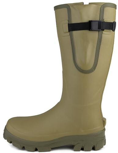 Savage Island GlenXT 5 mm neoprenfodrade justerbara Wellington-stövlar vattentäta naturgummi utomhusisolerade varma gummistövlar, gRÖN, 37 EU