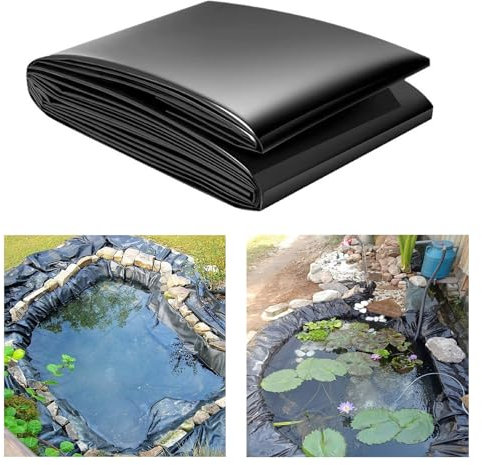 Revestimiento de Estanque, Lona para Estanque, Membrana Reforzada Paisajismo, Membrana de Estanque, Estanque de Jardín, Lámina Estanque, Flexible para Peces de Estanques, Fuentes, 1.2x2mx0.2mm