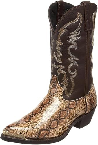 Stivali Western Stivali da Cowboy Leggeri a Punta retrò e Comodi da Uomo Stivale Country Tradizionale Ricamato,Oro,5.5 EU