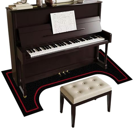 Tehocwiz Alfombra para Piano Insonorizada Antideslizantes Alfombra for Piano Vertical Alfombra Bateria Electronica Protector Alfombra para Piano y Otros Instrumentos 160 cm x 70 cm