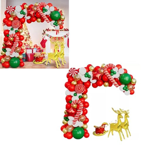 SIXRUN Xmas Balloon Garland Arch Kit Dekorationer Set med Ren Design för Fest Bröllop Jul Nyårsdekoration