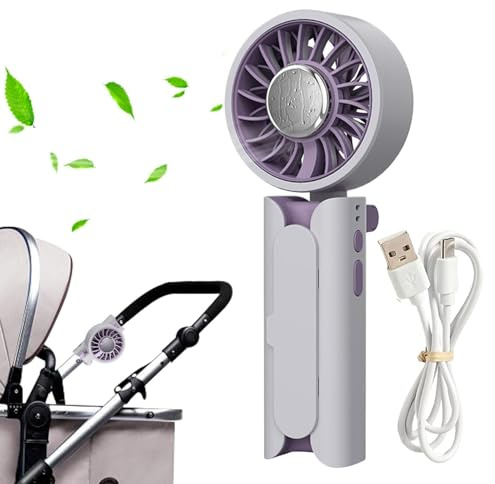 Genérico Ventilador de Mano - Recargable por USB,Ventiladores Portátiles para el Verano | Para Interior Exterior Senderismo Camping Playa Correr Casa Gimnasio Oficina