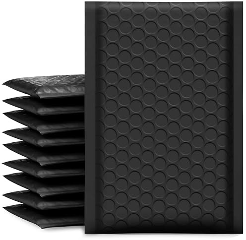 UCGOU Bubble Mailers 4x8 Black 50 Pack Usable Size 4x7 Padded Envelopes