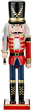 O-Toys Wooden Nutcracker Ornaments Christmas Decoration Figures Puppet Home Decor (12 Inch) (Sword)
