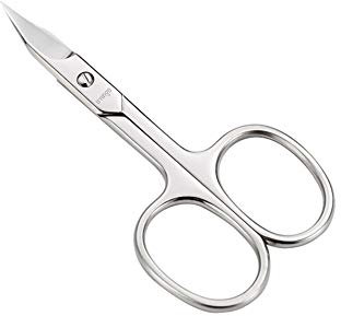 LIVINGO - Tijeras de manicura multiusos de acero inoxidable para cutículas y pedicura, para cejas, cejas, piel seca, hoja curva de 3.5 pulgadas