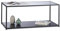 Relaxdays Couchtisch Glas, eckig, Metallgestell, Glasplatte, Ablage, Wohnzimmertisch, HxBxT: 42 x 100 x 50 cm, schwarz