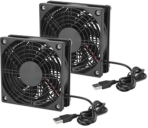 2PCS Ventilador de Caja PC 120mm, Computadora Radiador de Enfriamiento Silencioso Ultra Silencioso de Refrigeración por Aire, PC USB Enfriador Bajo Ruido 120 x 120 x 25 mm Negro