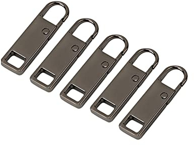 Faderr Kit de Fermeture Éclair - 5 Tirettes Coulissantes à Monter Soi-même avec Poignées Plaquées Miroir