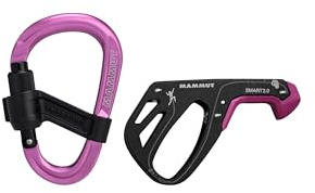 Mammut Smart 2.0 Belay Package - Système d’Assurage avec Mousqueton | Blocage Rapide et Automatique pour Corde d'Escalade | Rose, Taille Unique