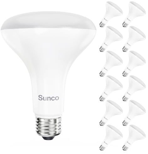 Sunco 12 Pack BR30 LED Bulb, Recessed Can Light Bulbs, Indoor Flood Lighting, 1600 LM, 16W (100W Equivalent) 5000K Daylight, E26 Medium Base, Dimmable UL