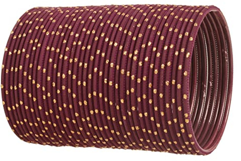 Touchstone färgglad armring Collection indisk Bollywood legering metall vin guldglasyr handledsförstärkande designer smycken armband armband. Set med 36 st för kvinnor.