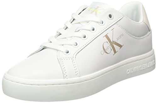 Calvin Klein Jeans Damen Cupsole Sneaker Classic Fluo Contrast Wn Schuhe, Weiß (White/Ancient White), 38