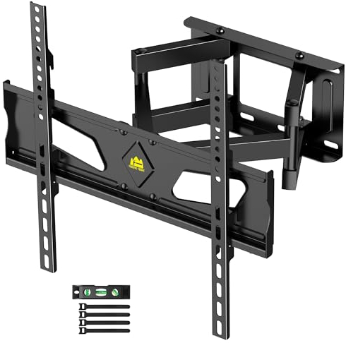 FORGING MOUNT Support Mural TV Orientable et Inclinable, Support TV Mouvement Complet avec Double Bras Solides et Robustes pour TV Plat et Incurvé LCD LED 26-65 Pouces, Jusqu'à 45KG, VESA 400x400mm
