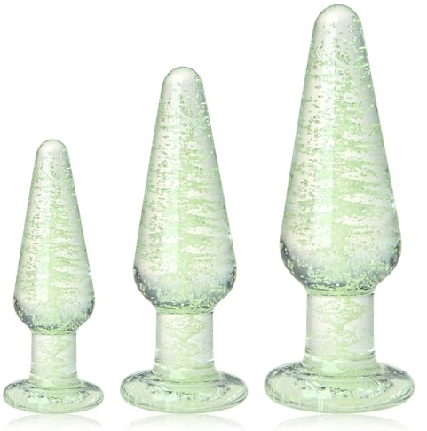 Jeu de plugs anaux en verre Crystal Glowing Butt Plug Jouet anal pour femmes hommes couples Point G Stimulateur de masturbation SM Toys Jouets sexuels