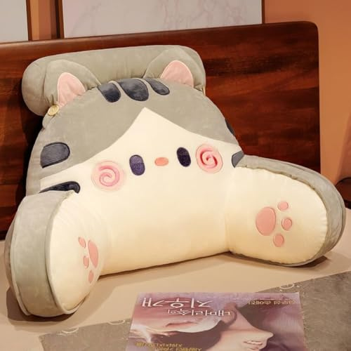 FZKun Coussin de lecture pour le repos au lit, coussin lombaire doux Kawaii avec housse lavable, coussin de repos avec accoudoirs pour s'asseoir au lit, sur le canapé, se détendre, regarder la