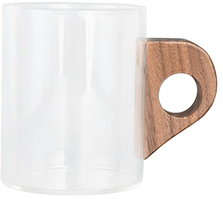Tazza da caffè, bicchiere per latte macchiato da 200 ml,vetro trasparente resistente al calore, lavabile in lavastoviglie,adatto per tè,caffè,latte macchiato,cappuccino,caffè espresso,succo di frutta