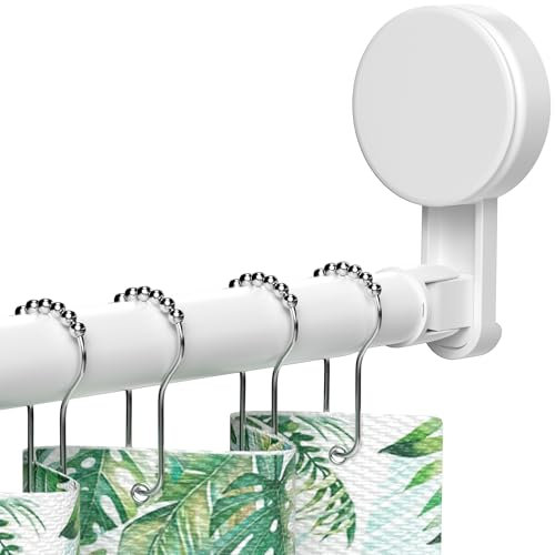 AIZESI Duschvorhangstange, Verstellbar 90-205 CM, Duschstange Ohne Bohren, Stabil, Hochwertiger Rostfreier Edelstahl, Weiß Duschstange Benutz Es Im Badezimmer