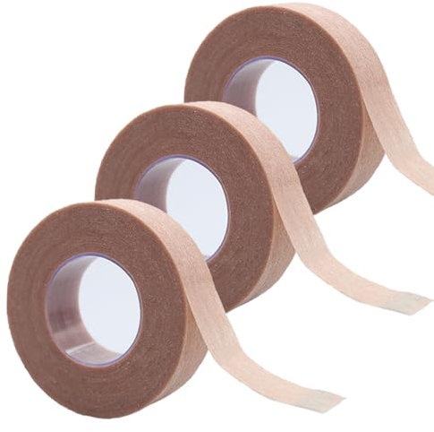 3 Rollen Micropore Tape Selbstklebender Verband Mikroporen Band Flexibles Hautband Atmungsaktives Nasenband Mullband für Wundversorgung,Sport,Wimpernverlängerung-1,25cmx9,14m