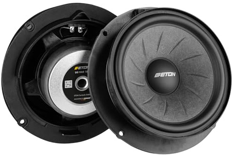 ETON UG VAG 150 – Kraftvoller 15 cm / 6 Zoll Tiefmitteltöner, kompatibel mit diversen VW, Skoda, Seat Fahrzeugen, Plug & Play Langhub Autolautsprecher, 1 Paar