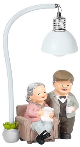 Statua d’Anniversario di Matrimonio, Regalo Anniversario Matrimonio Genitori, Coppia di Anziani Statue di Statuette in Resina Vecchio Coppi, Anniversario Fidanzamento Regali di Coppia, Decorazione