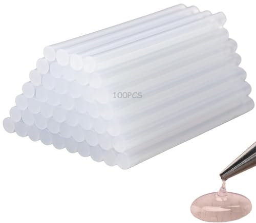 Bâtons de Colle Chaude Transparents, 100 Pièces, 7 x 100 mm, pour Pistolet à Colle, Séchage Rapide, Bricolage, Artisanat