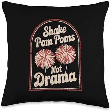 Shake Pom Poms Not Drama Funny Cheerleader Cheerleading Throw Pillow