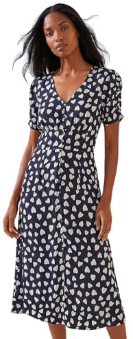 Roman Originals Swing Tea Dress Women UK Ladies Skater Midi A Line Fit & Flare Summer Casual Smart Cocktail Party Going Out Work Cruise Button Through Long Pocket
