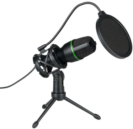 Kondensatormikrofon - podcastmikrofon | USB-strömning | RGB PC Bundle | Plug and Play-inspelningsverktyg, USB med färgbelysning, datorljudsats för streaming, musik,