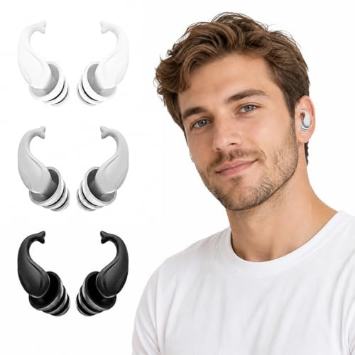 MLRUQRX 3 Paires de Bouchons d'Oreilles pour la Natation, En Forme de Dauphin, Imperméables, En Silicone, Pour Piscine, Natation, Aquagym et Sports Nautiques, Multicolore