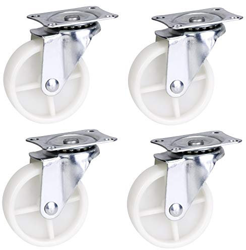 Qty. 4 x 75mm Nylon Swivel Casters - Furniture, Appliance, Trolley & Equipment Wheels by Bulldog Castors - Max 200Kg Per Set