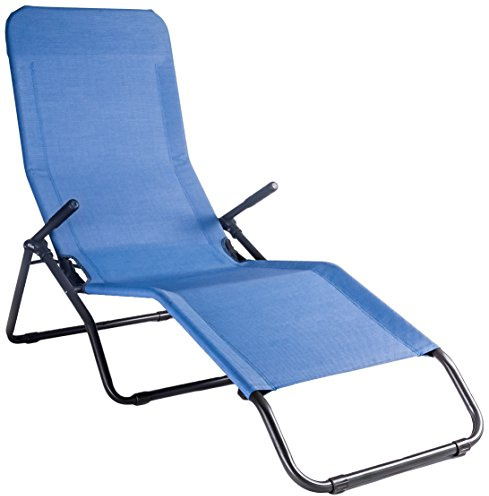 Stiliac 6800 Lettino Reclinabile Pasha, Blu Melange, Tubo Tondo, Sdraio Basculante