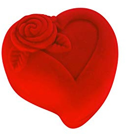 Makai Ringbox Herzbox Geschenkbox Steinbox Ring Schachtel Schatulle zum Verschenken Valentinstag für Freundin Jahrestag Samt rot Hochzeit Verlobungsring Herzform Verpackung für Sie romantisch