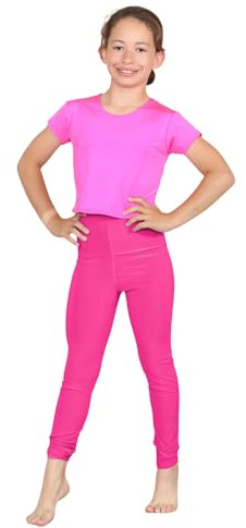 Hamishkane® Leggings för flickor, premiumkvalitet, flickleggings, snygga, hållbara och funktionella gymnastikleggings, flickor, idealiska stretchiga smala sommarleggings för flickor, Cerise, 9-10 År