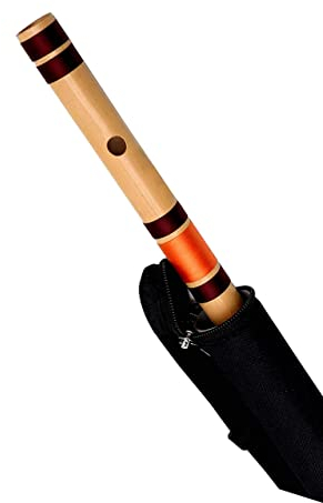 Foxit Musical Bansuri C Bambusflöten, natürlich, für Rechtshänder, mittelgroß, 48,3 cm, mit Tragetasche