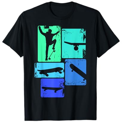 Skater Skateboarder Skateboard Bambini Ragazzi Giovani Maglietta
