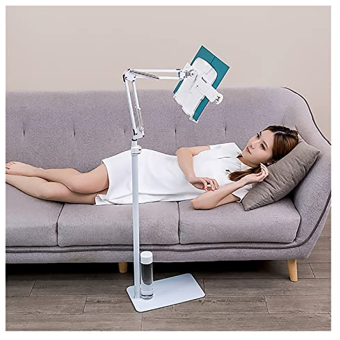 Soporte de piso de libro de lectura ajustable largo brazo mesa cama lectura soporte de libro multi-ángulo rotación ajustable libro de lectura titular de piso, piso pesado multipropósito stand (tamaño: