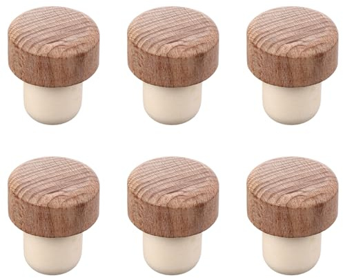 6 Pcs Cork Wine Bottle Plug Wooden Wine Bottle Stopper