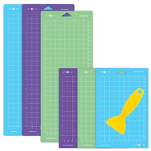 Schneidematte für Cricut Joy,6 Pack Variety Griff Schneidematte Plotter(3 Pack 4.5 * 12in +3 Pack 4.5 * 6.5in) Schneidematten für Cricut Joy(Standard Griff, Leicht Griff, Starke Griff)
