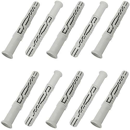 AERZETIX - C67090 – Set of 10 Universal Dowels with Bevelled / Milled Collar – Polyamide – Masonry Fixing Concrete Brick Block Building Screws Construction