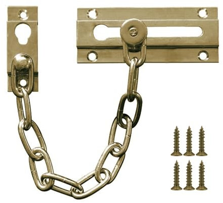 Security Door Lock Chain Heavy-Duty, Long Chain & Solid Brass with Antique Finished, Strong and Rust-Resistant Chain Locks Guard (Antique)