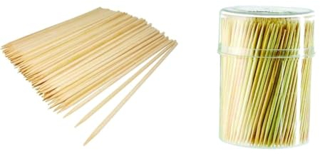 PARENCE.- Lot de 100 Pics à Brochettes en Bois/Barbecue, Brochettes, Fruits, Légumes, Piques en Bois & Cure Dents en Bois - Usage Quotidien, Hygiène Dentaire, Pics pour l'Apéro- boîte de 400pcs