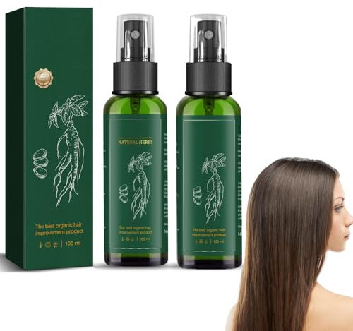 Dyceittdia 2pcs Spray per la Crescita dei Capelli, Soluzione per la Crescita dei Capelli al Ginseng, Spray per la Crescita dei Capelli anti-Caduta, Cuoio capelluto Nutriente,2pcs*100ml, hair1