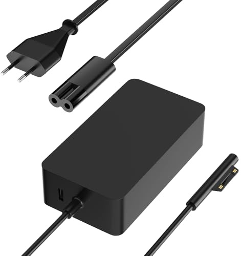 65W Surface Netzteil Ladegerät Ladekabel für Microsoft Surface Pro 10 9 8 7 6 5 4 3 Surface 7 6 5 4 3 2 1 Surface Book 3 2 1 Surface Go 4 3/2 /1 Tablet Surface Laptop Studio/Go mit USB-Anschluss