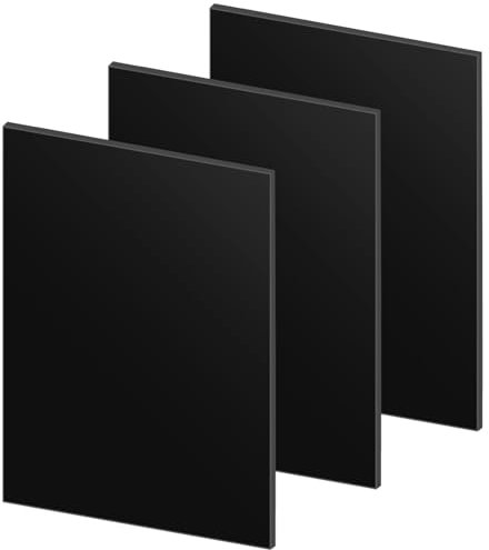 3 lastre acriliche in vetro acrilico nero, dischi acrilici, 30 x 20 cm x 3 mm, vetro acrilico 3 mm, per modellismo, fai da te, parafanghi, pittura