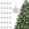 Stella Natale Albero, 24pcs Stelle Pendenti Natale, Decorazioni Stelle Pendenti, Addobbi per l'Albero di Natale, Adatte per Natale Appese ad Alberi di Natale, Caminetti, Finestre(Argento)