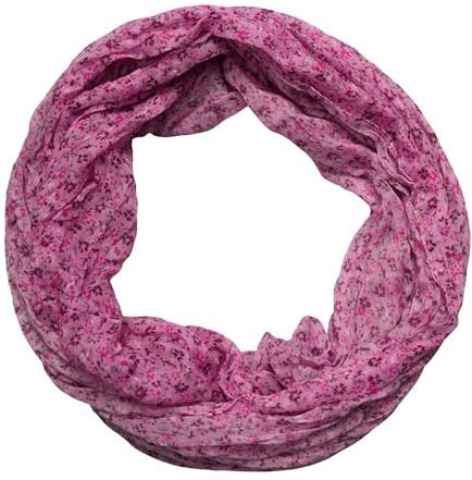 beybey® zarter Damen Loop Schal aus einem sehr feinen Material aus Seide und Baumwolle und in exkluisve Farben. (Blümchen rosa)