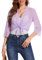 Bbonlinedress Bolero Damen festlich Chiffon Strickjacke elegant Langarm Casual Bolerojacke Offene Vorderseite Schulterjacke Lavender M